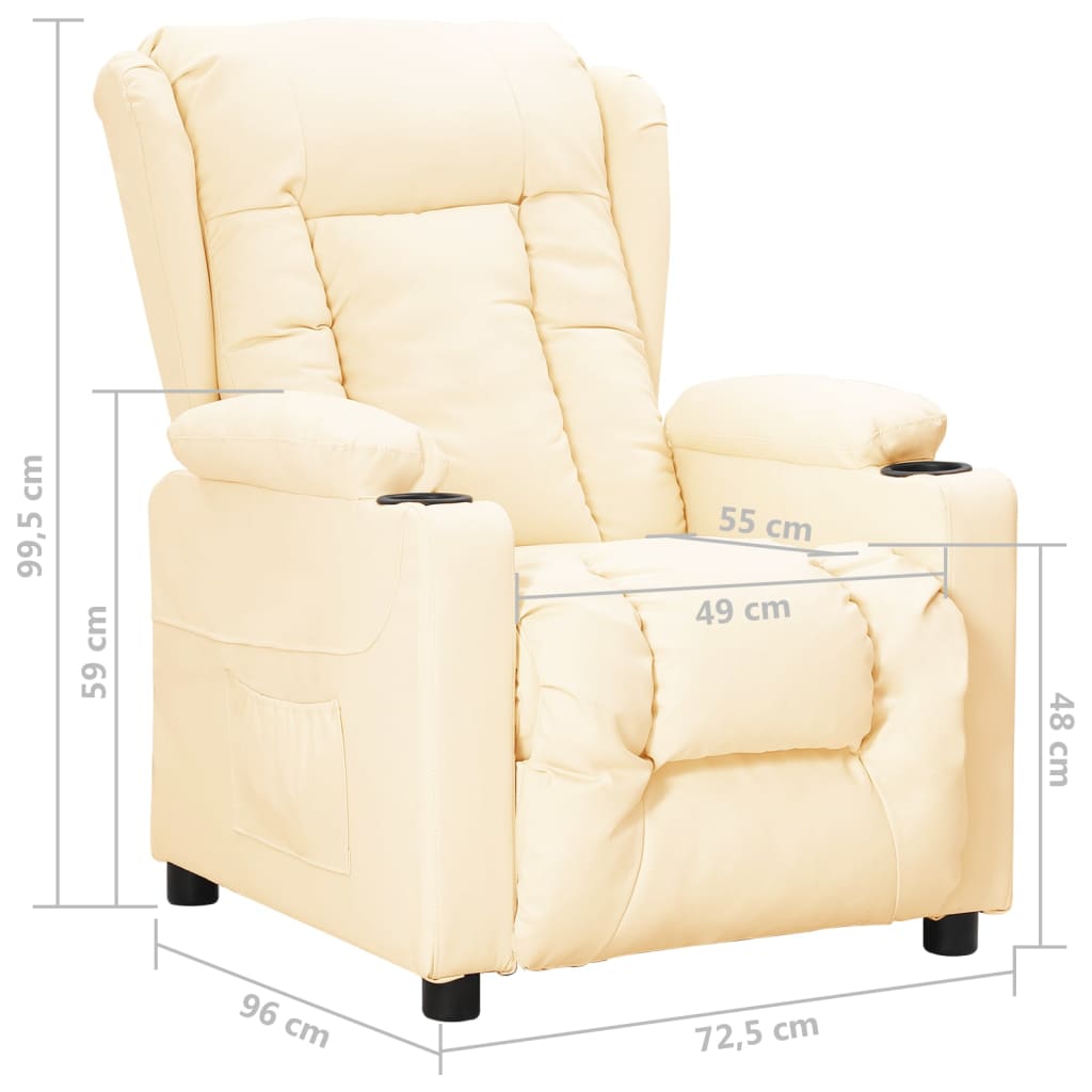 vidaXL Relaxsessel Creme Kunstleder
