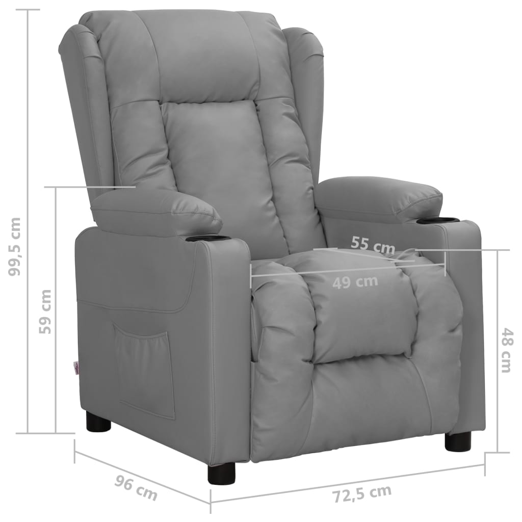 vidaXL Relaxsessel Grau Kunstleder
