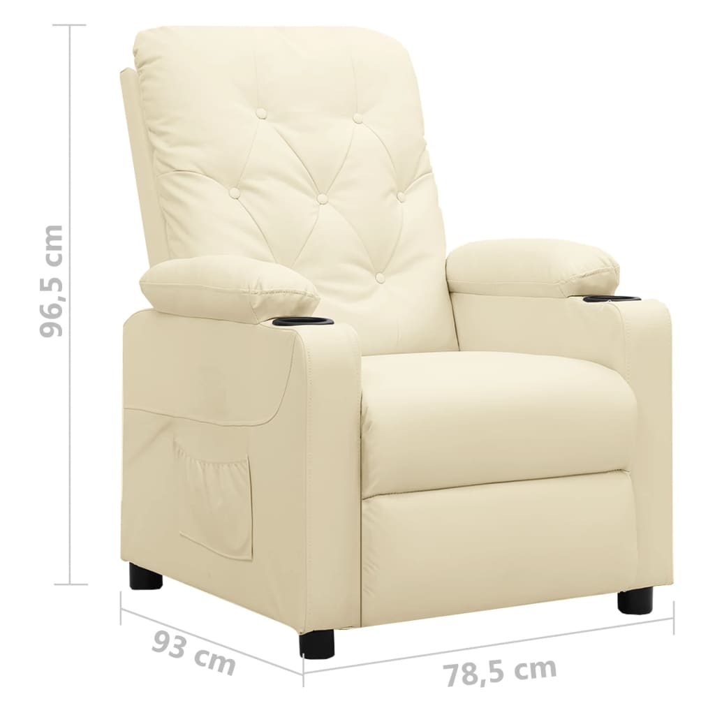 vidaXL Relaxsessel Creme Kunstleder