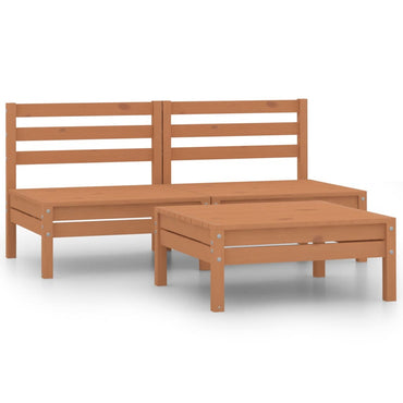 vidaXL 3-tlg. Garten-Lounge-Set Honigbraun Massivholz Kiefer