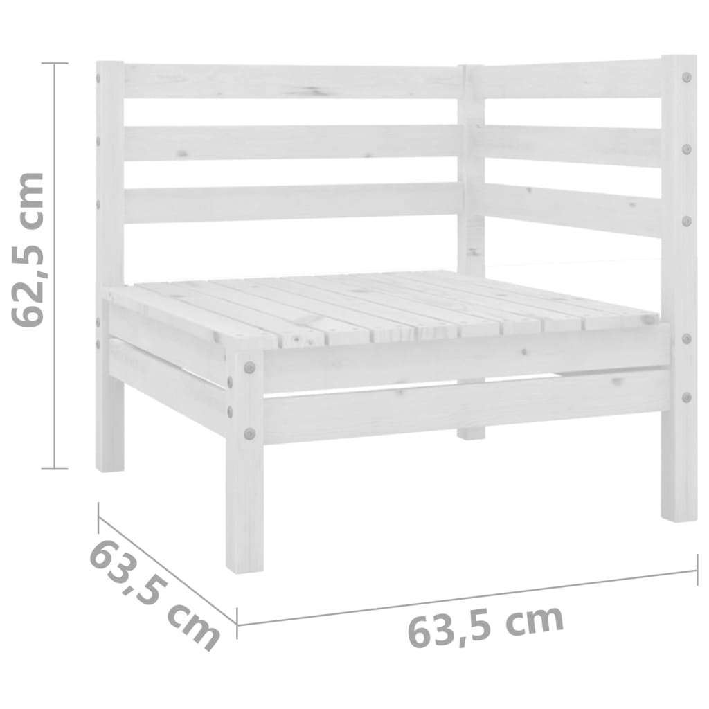 vidaXL 2-Sitzer-Gartensofa Weiß Kiefer Massivholz