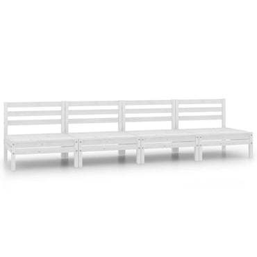 vidaXL Salon de jardin 4 pcs Blanc Bois de pin massif
