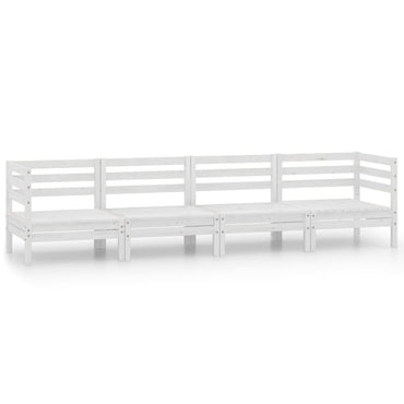 vidaXL Salon de jardin 4 pcs Blanc Bois de pin massif