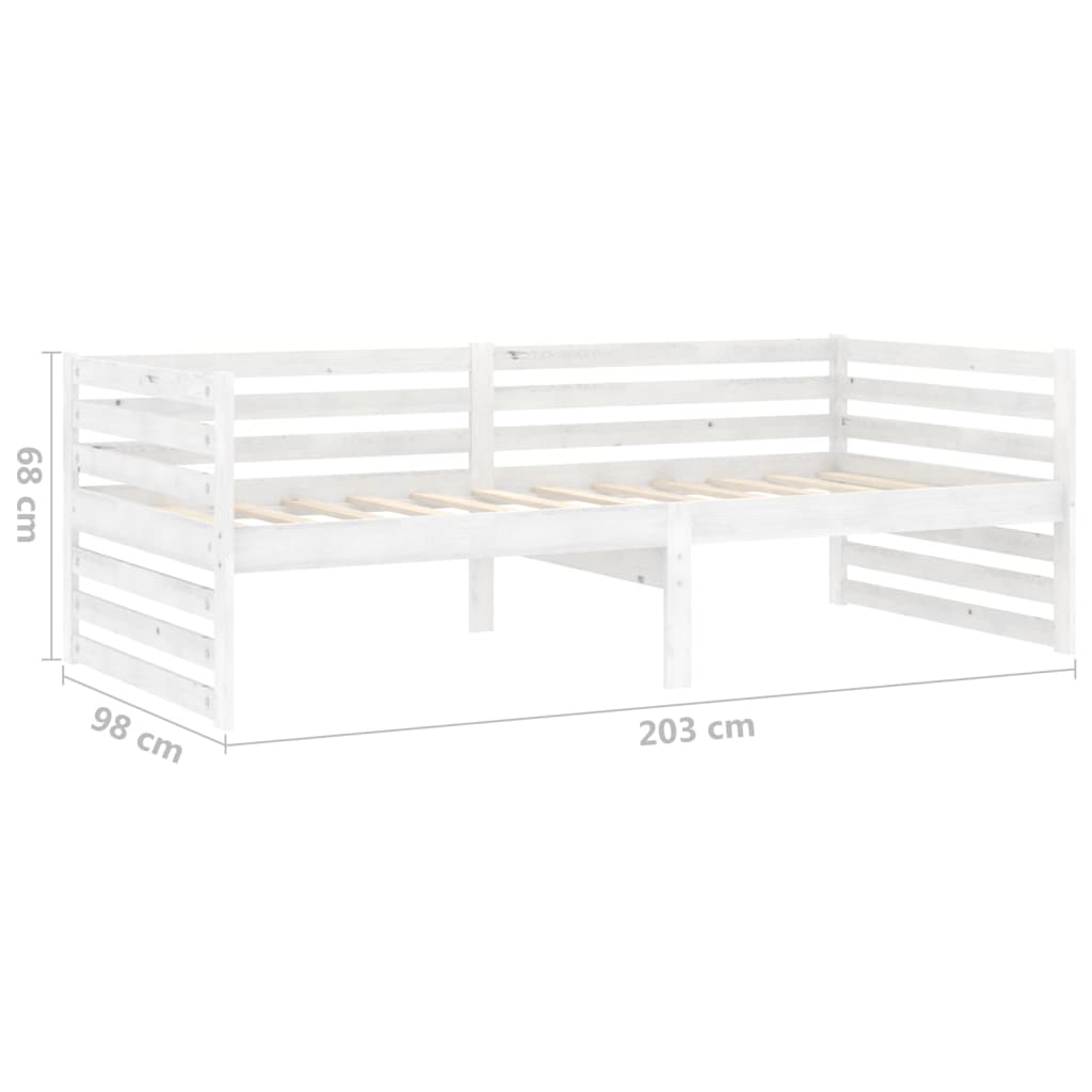 vidaXL Tagesbett mit Matratze 90x200 cm Weiß Kiefer Massivholz