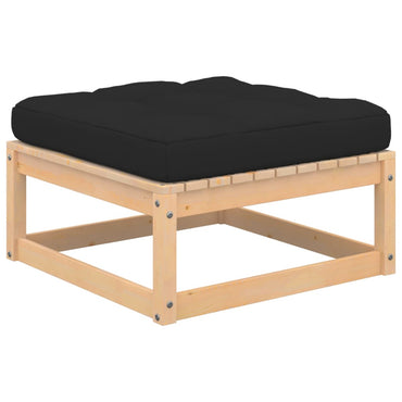 vidaXL Repose-pieds de jardin avec coussins 2 pcs Bois de pin massif