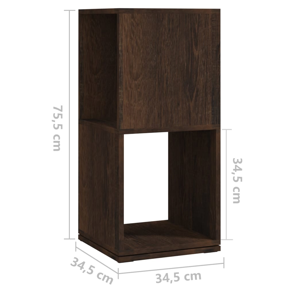 vidaXL Drehregal Räuchereiche 34,5x34,5x75,5 cm Holzwerkstoff