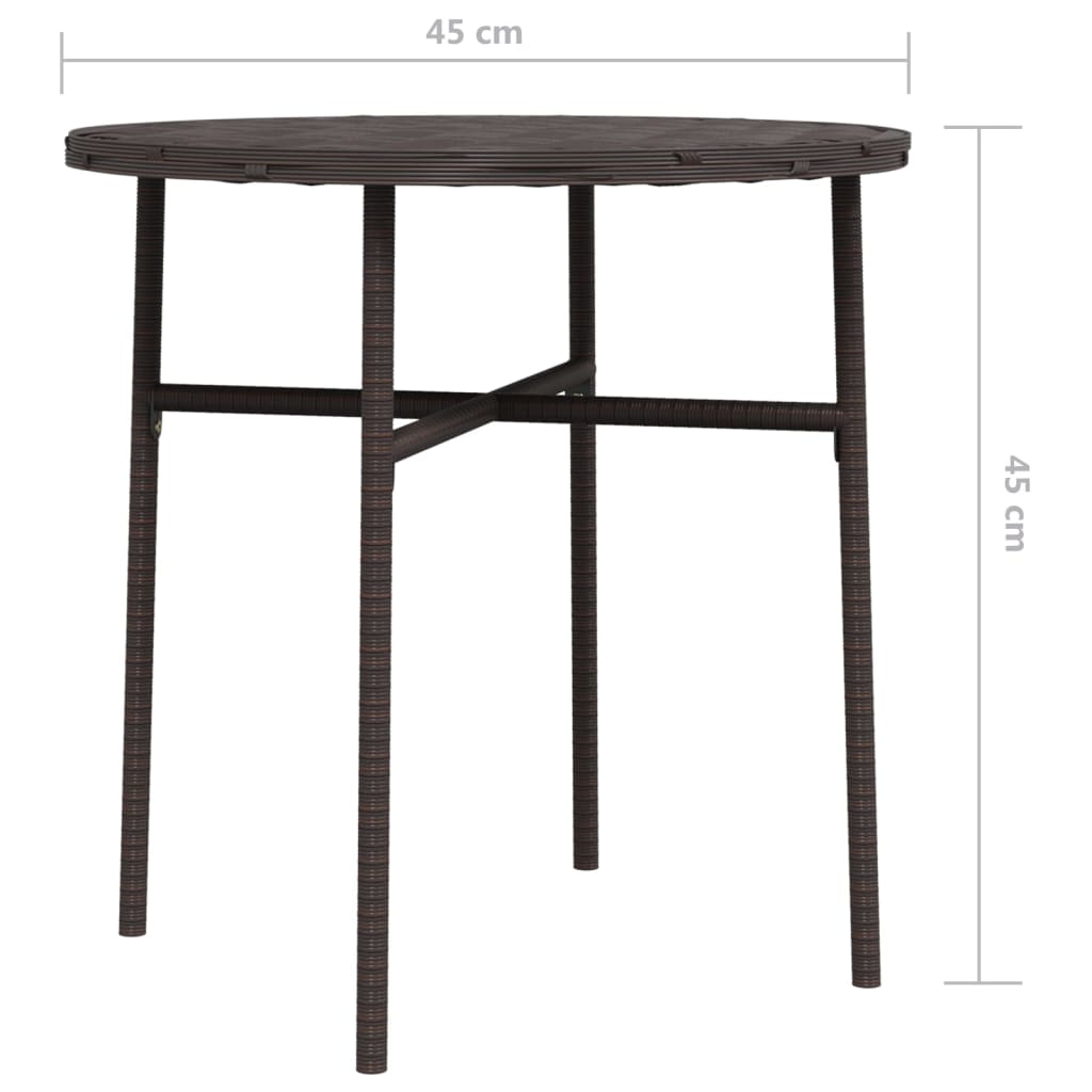 vidaXL Beistelltisch Braun 45 cm Poly Rattan