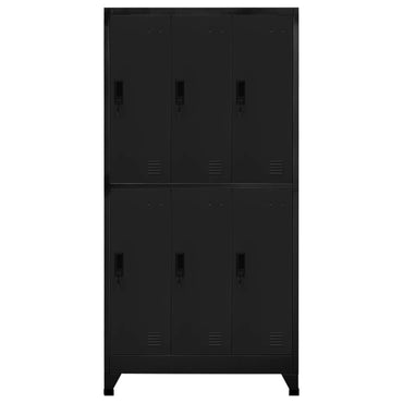 vidaXL Schließfachschrank Schwarz 90x45x180 cm Stahl