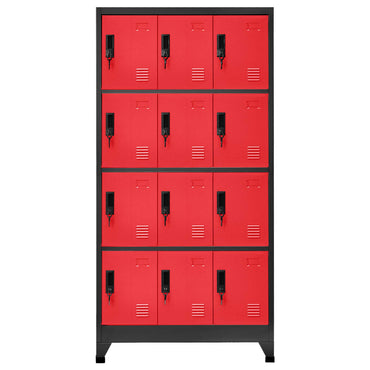 vidaXL Schließfachschrank Anthrazit und Rot 90x45x180 cm Stahl