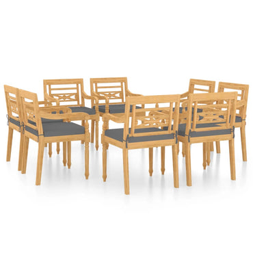vidaXL Batavia-Stühle 8 Stk. mit Kissen Massivholz Teak