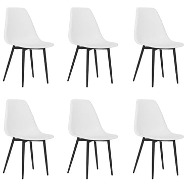 vidaXL Chaises de salle à manger 6 pcs Blanc PP