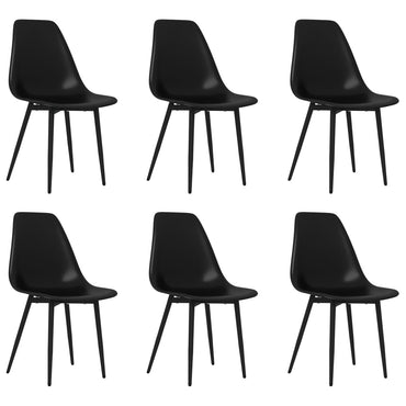 vidaXL Chaises de salle à manger 6 pcs Noir PP