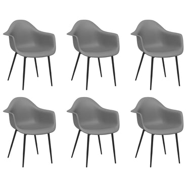 vidaXL Chaises de salle à manger 6 pcs Gris PP