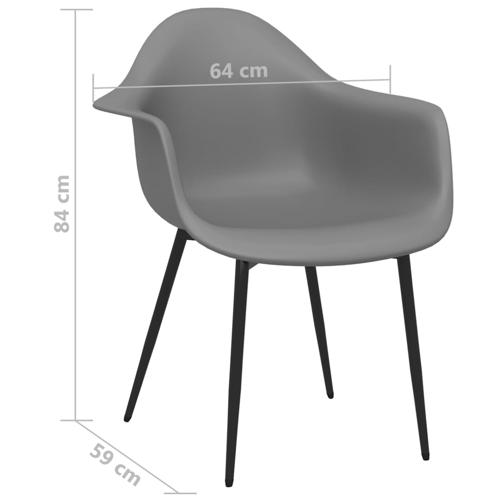 vidaXL Chaises de salle à manger 6 pcs Gris PP