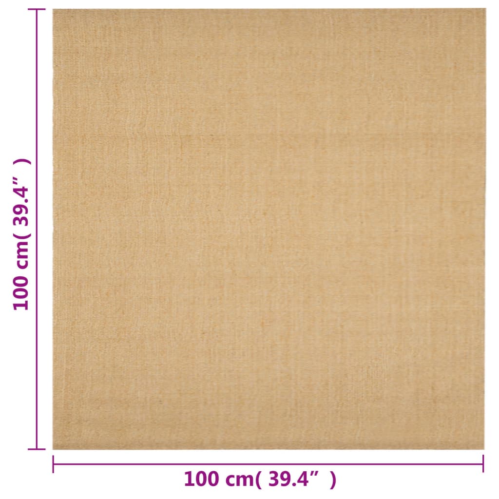 vidaXL Teppich Natur Sisal 100x100 cm