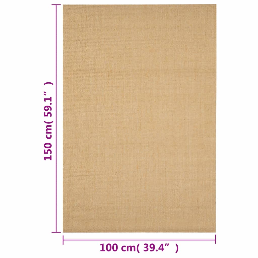 vidaXL Tapis en sisal naturel 100x150 cm