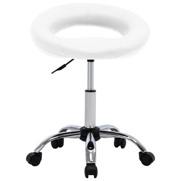 vidaXL Chaise de salle à manger pivotante Blanche Similicuir