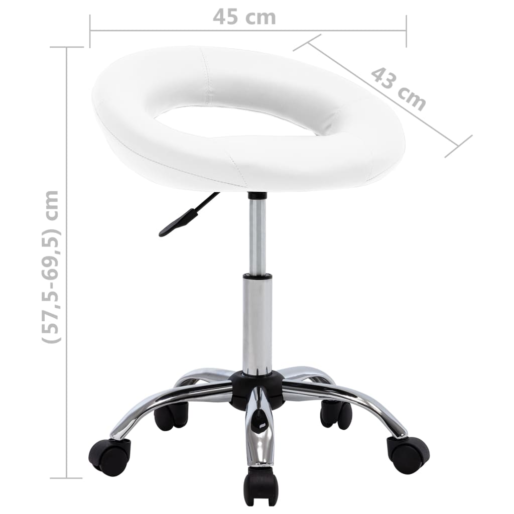 vidaXL Chaise de salle à manger pivotante Blanche Similicuir