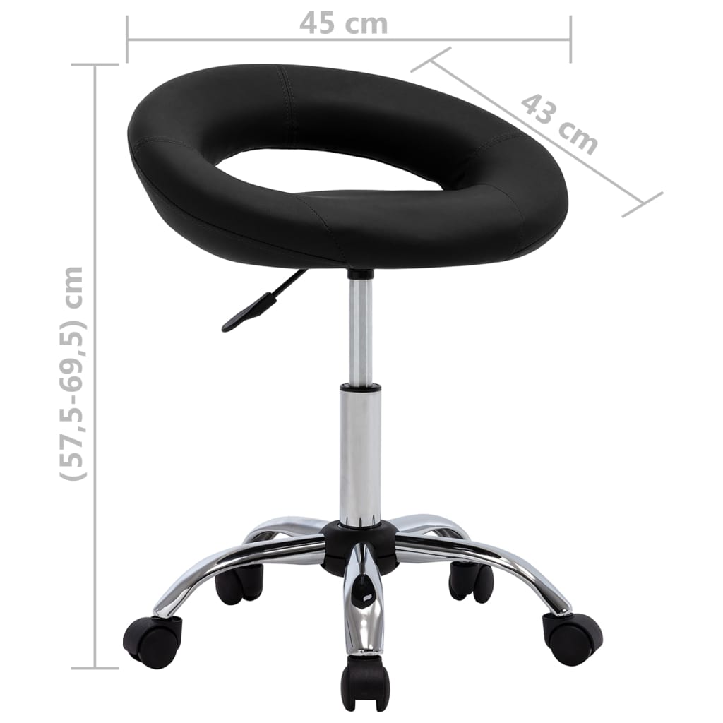 vidaXL Chaise de salle à manger pivotante Similicuir noir