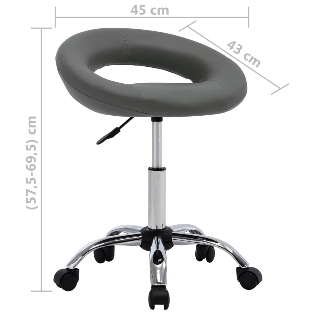 vidaXL Chaise de salle à manger pivotante gris similicuir