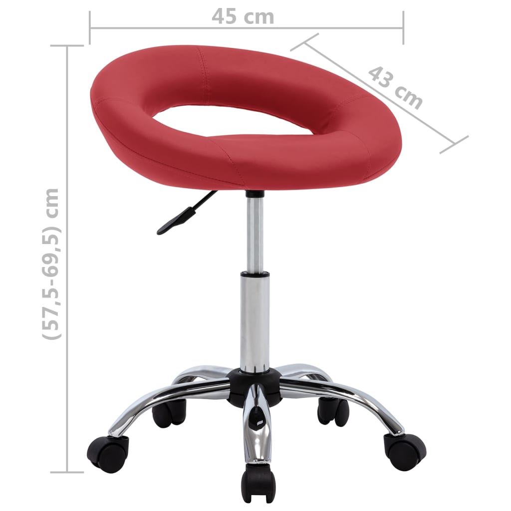 vidaXL Chaise de salle à manger pivotante Similicuir Rouge bordeaux