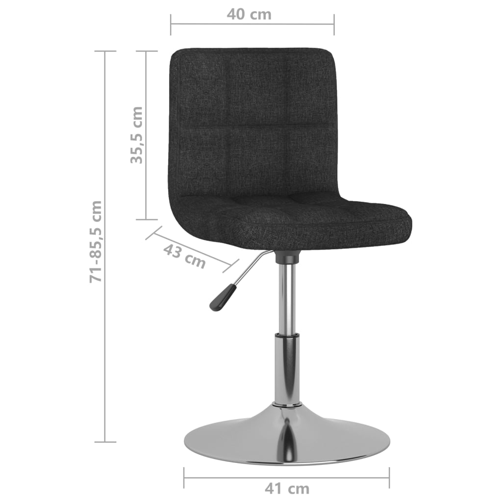vidaXL Chaises de salle à manger pivotantes 4 pcs Noir Tissu