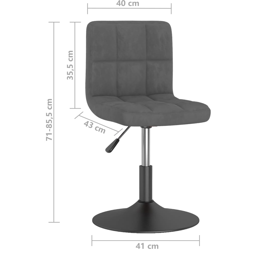 vidaXL Esszimmerstühle 6 Stk. Drehbar Dunkelgrau Samt
