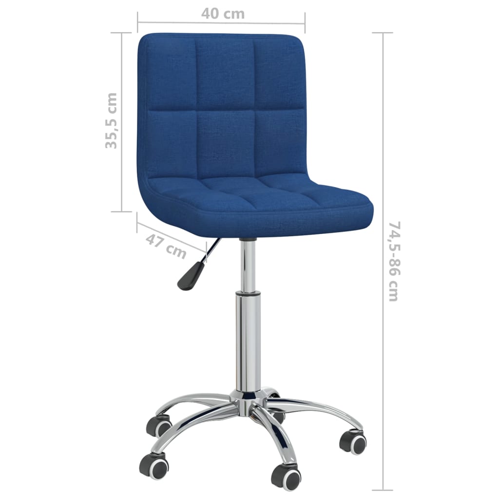 vidaXL Esszimmerstuhl Drehbar Blau Stoff