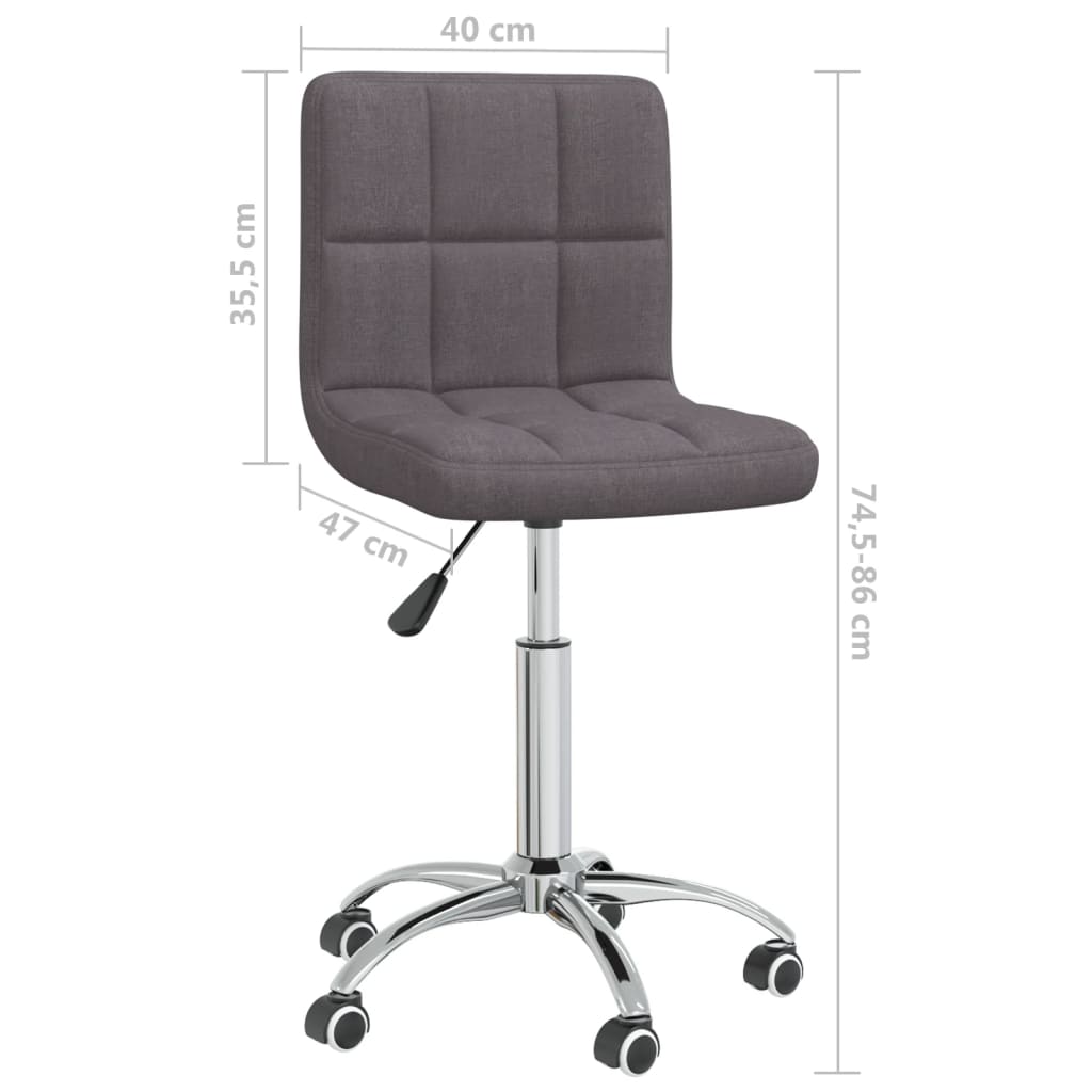 vidaXL Chaise de salle à manger pivotante en tissu taupe