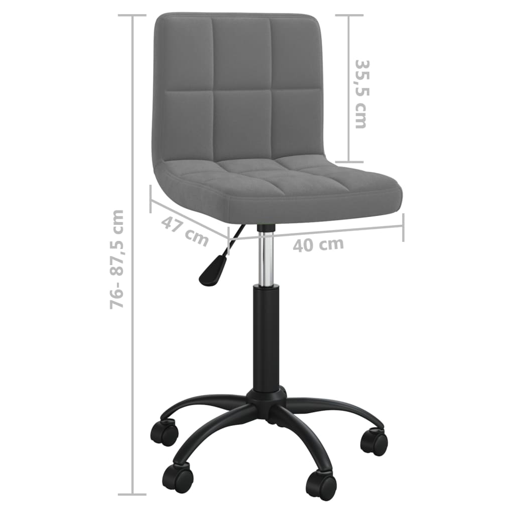 vidaXL Chaise de salle à manger pivotante velours gris foncé
