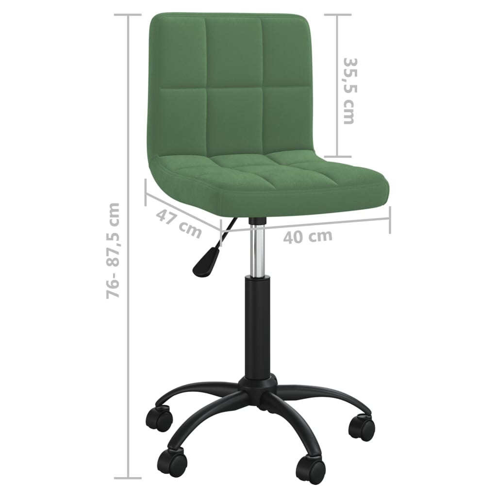 vidaXL Chaise de salle à manger pivotante Vert foncé Velours