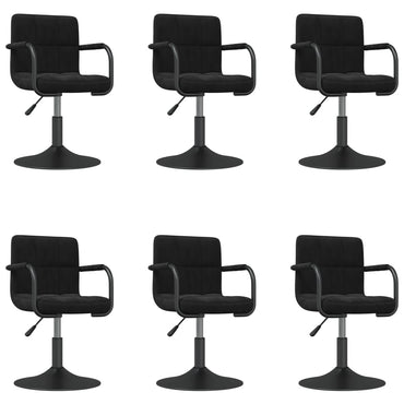 vidaXL Chaises de salle à manger pivotantes 6 pcs Velours noir