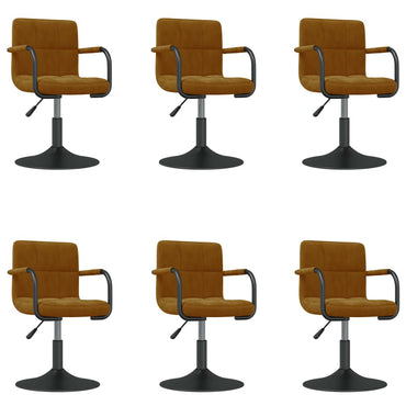 vidaXL Chaises de salle à manger pivotantes 6 pcs Marron Velours