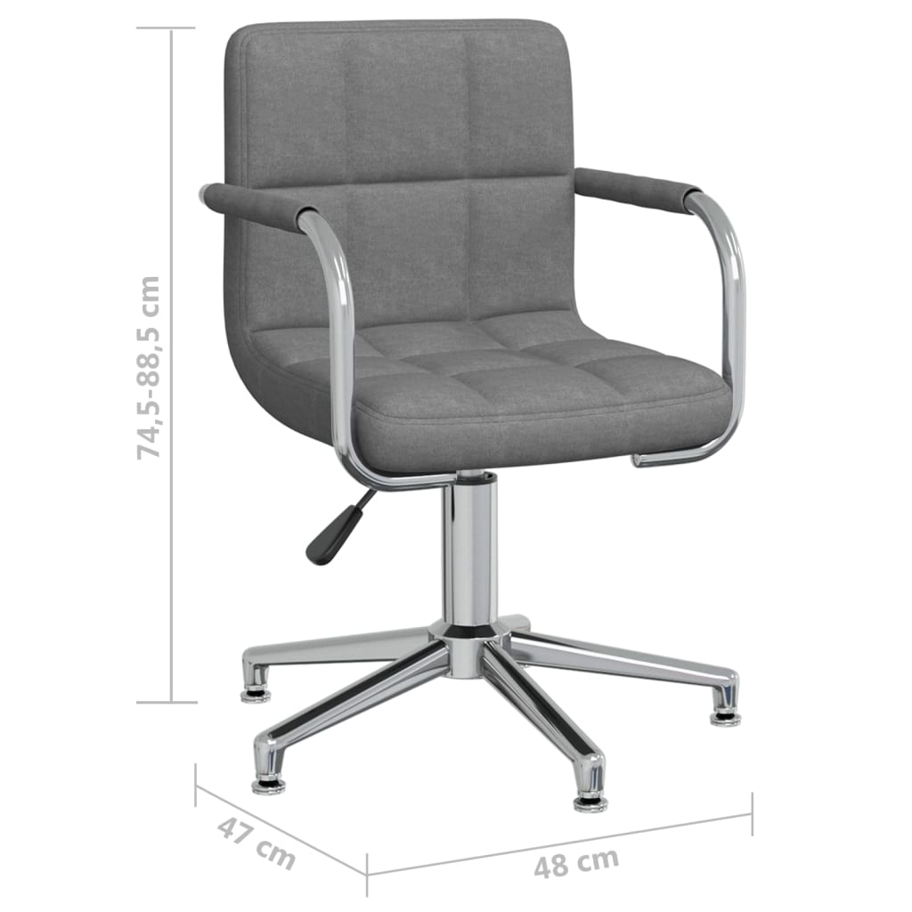 vidaXL Chaise de salle à manger pivotante gris clair en tissu