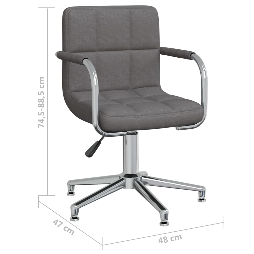 vidaXL Chaise de salle à manger pivotante tissu gris foncé