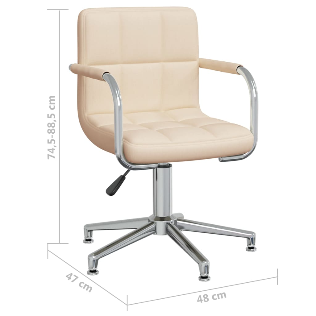 vidaXL Esszimmerstuhl Drehbar Creme Stoff