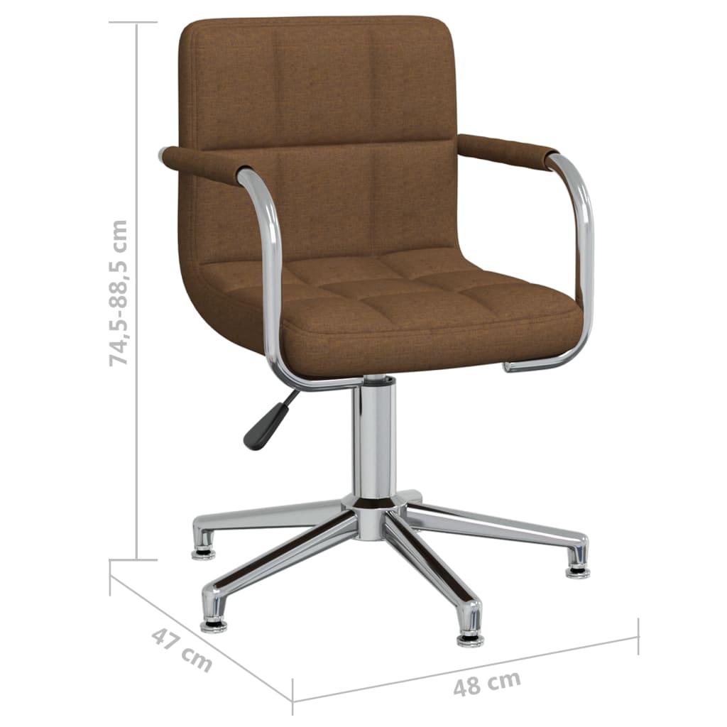 vidaXL Chaise de salle à manger pivotante en tissu marron