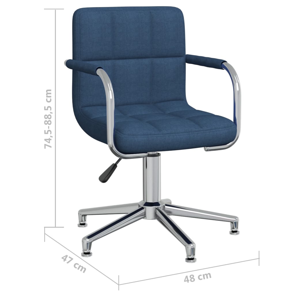 vidaXL Esszimmerstuhl Drehbar Blau Stoff