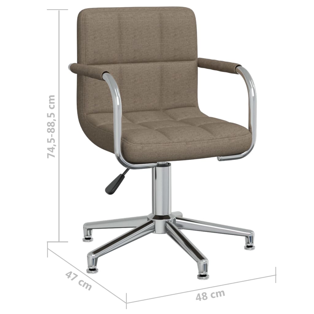 vidaXL Chaise de salle à manger pivotante en tissu taupe
