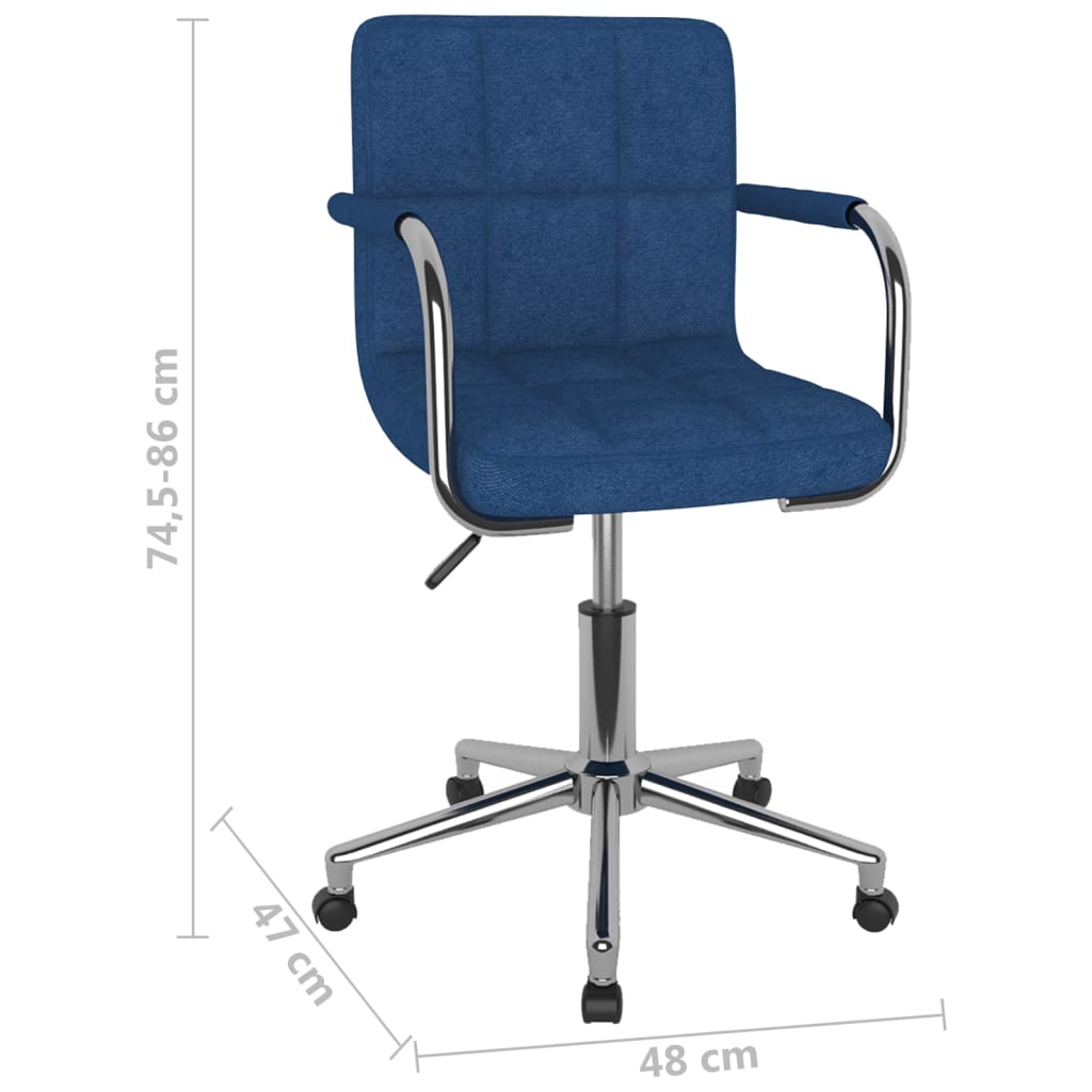 vidaXL Chaise de salle à manger pivotante Bleu Tissu