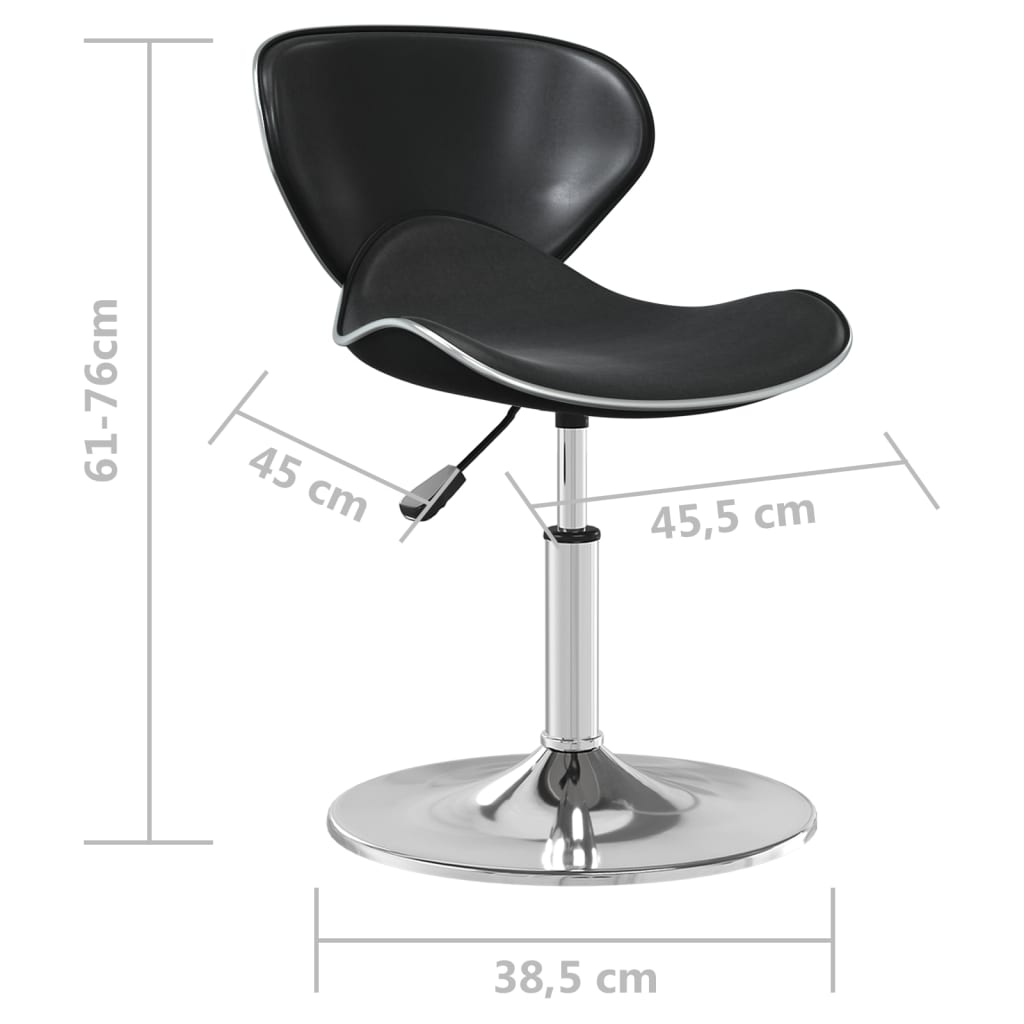 vidaXL Chaise de salle à manger noire en similicuir