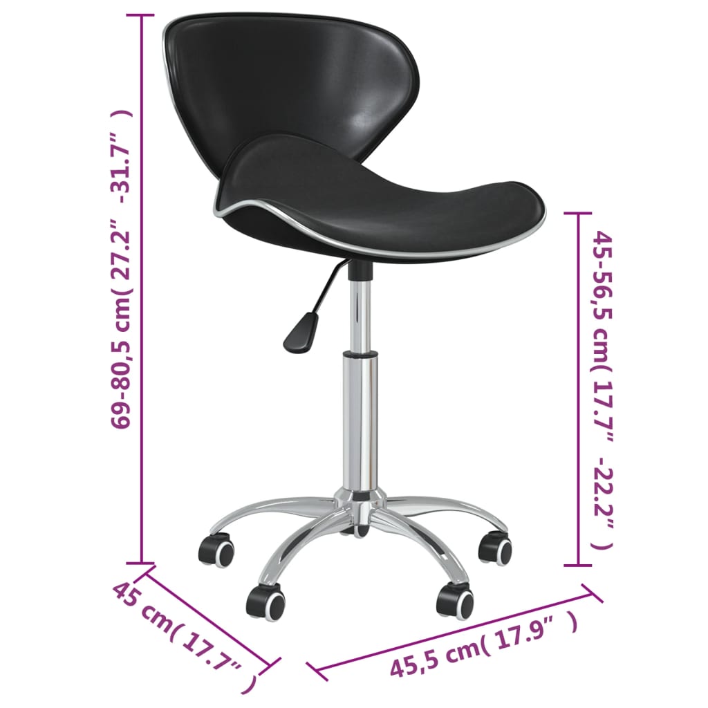 vidaXL Chaises de salle à manger pivotantes 4 pcs Similicuir Noir