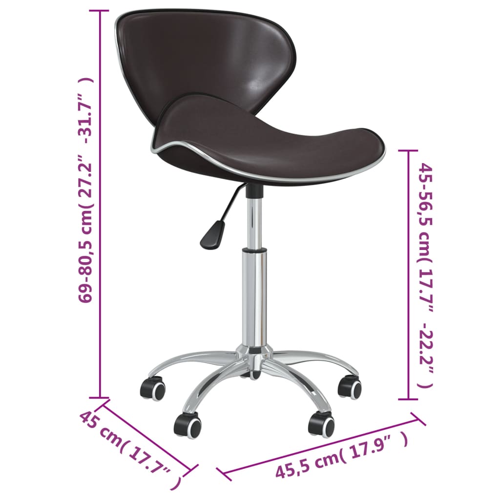 vidaXL Chaises de salle à manger 4 pcs Similicuir marron pivotantes