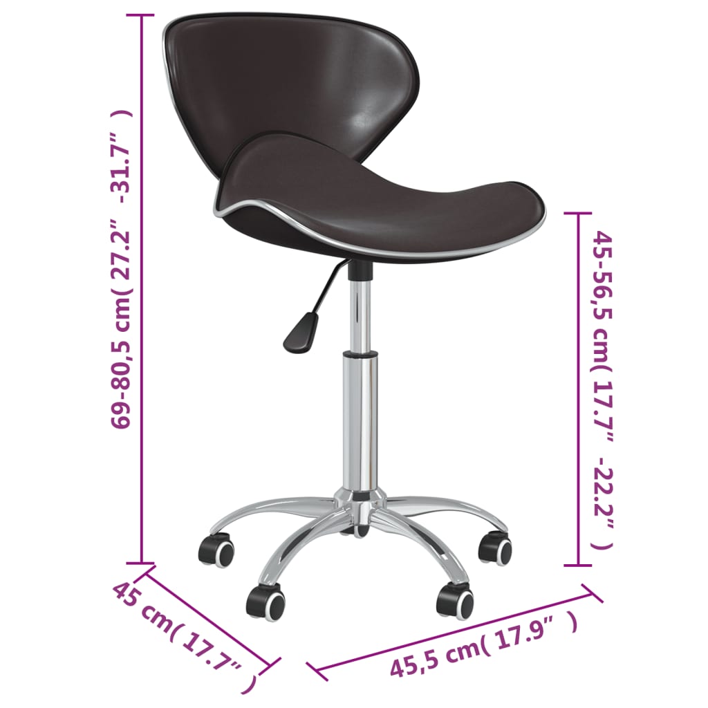 vidaXL Chaises de salle à manger 6 pcs pivotantes marron similicuir