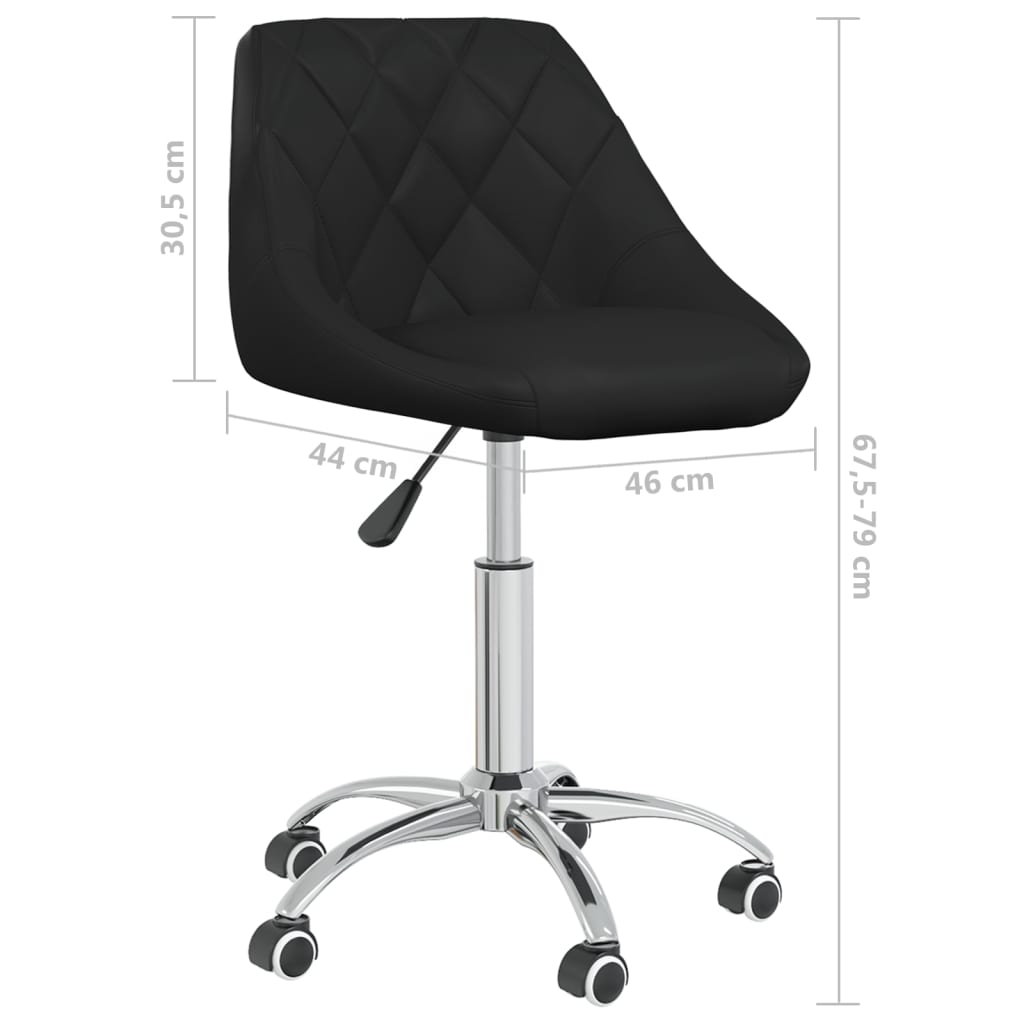vidaXL Chaises de salle à manger 6 pcs pivotantes Noir Similicuir
