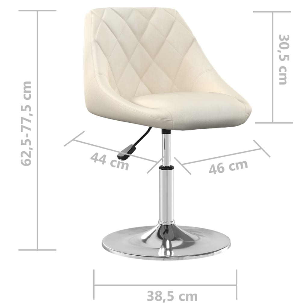 vidaXL Chaises de salle à manger 6 pcs Tissu velours crème pivotantes