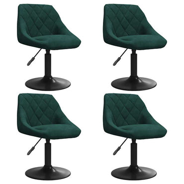 vidaXL Chaises de salle à manger pivotantes 4 pcs Vert foncé Velours