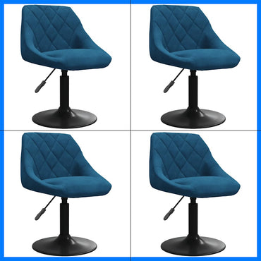 vidaXL Chaises de salle à manger 4 pcs pivotantes velours bleu