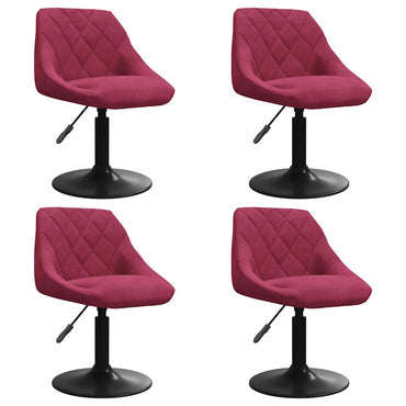 vidaXL Chaises de salle à manger 4 pcs pivotantes velours rouge vin