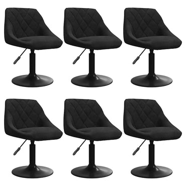 vidaXL Chaises de salle à manger pivotantes 6 pcs Velours noir